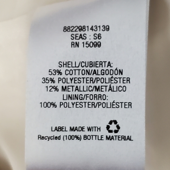 White Silver Damask Brocade Cocktail Dress Covington Short Sleeveless Christmas - Picture 9 of 9